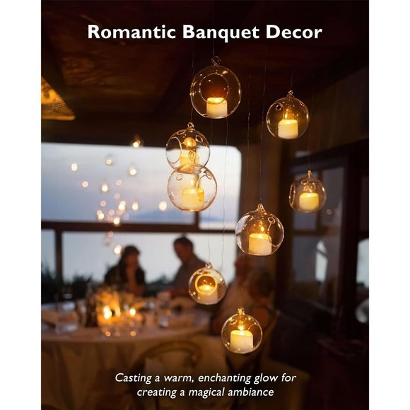 Flickering Flameless Candle Tea Lights Votive  Centerpiece Table Decorations - Picture 3 of 11